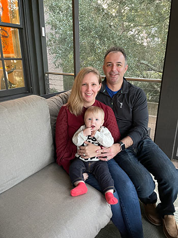 Lauren Owens, husband Russell and son Alex.